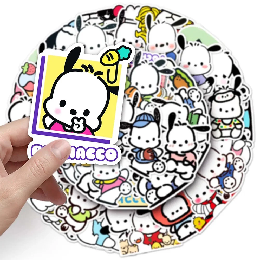 10/30/50/100pcs Kawaii Pochacco Pekkle Cartoon Stickers Sanrio Aesthetics  Sticker Laptop Stationery Tablet Scrapbook food Decals - AliExpress