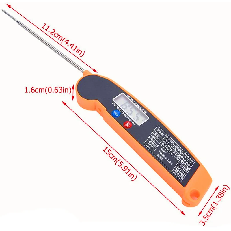 Digital Food Thermometer for Cooking and BBQ - Accurate Temperature Gauge for Meat and Milk