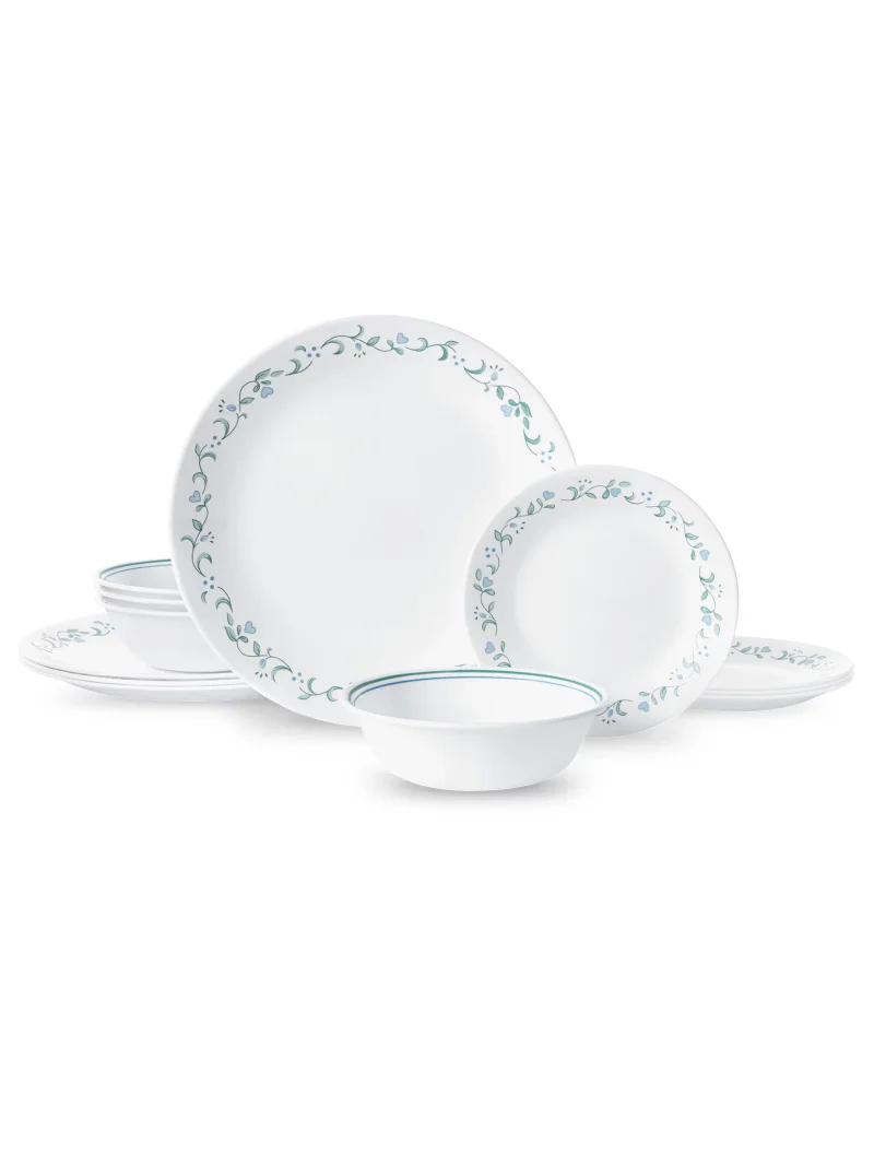 

Corelle®- Country Cottage, White and Green Round 12-Piece Dinnerware Set
