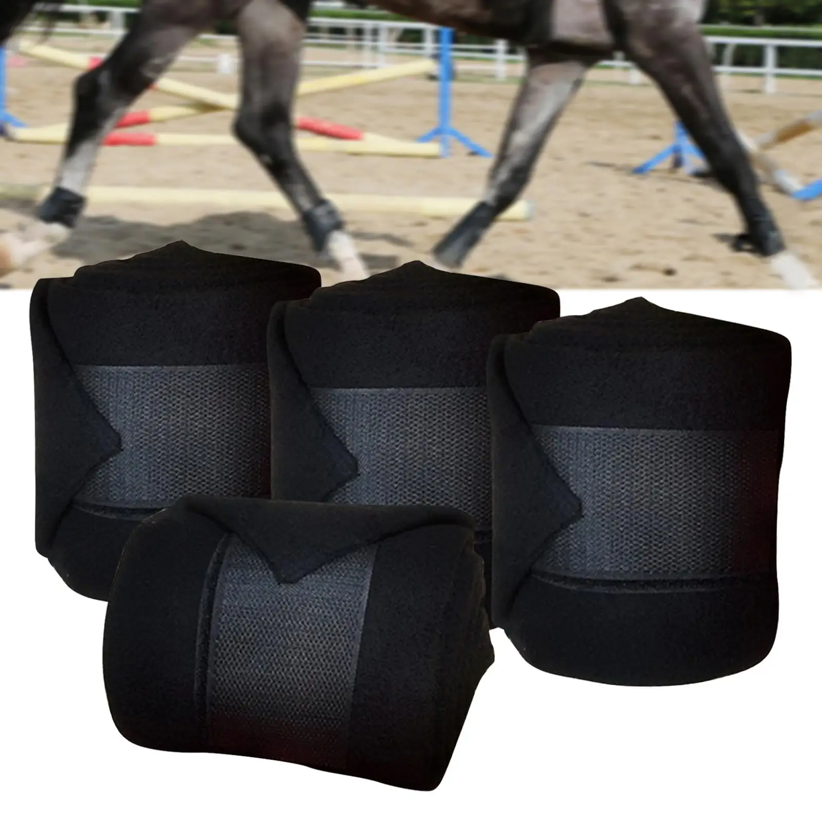 4x Horse Leg Wraps Warm Double Sided Lightweight Comfortable Leg Guards