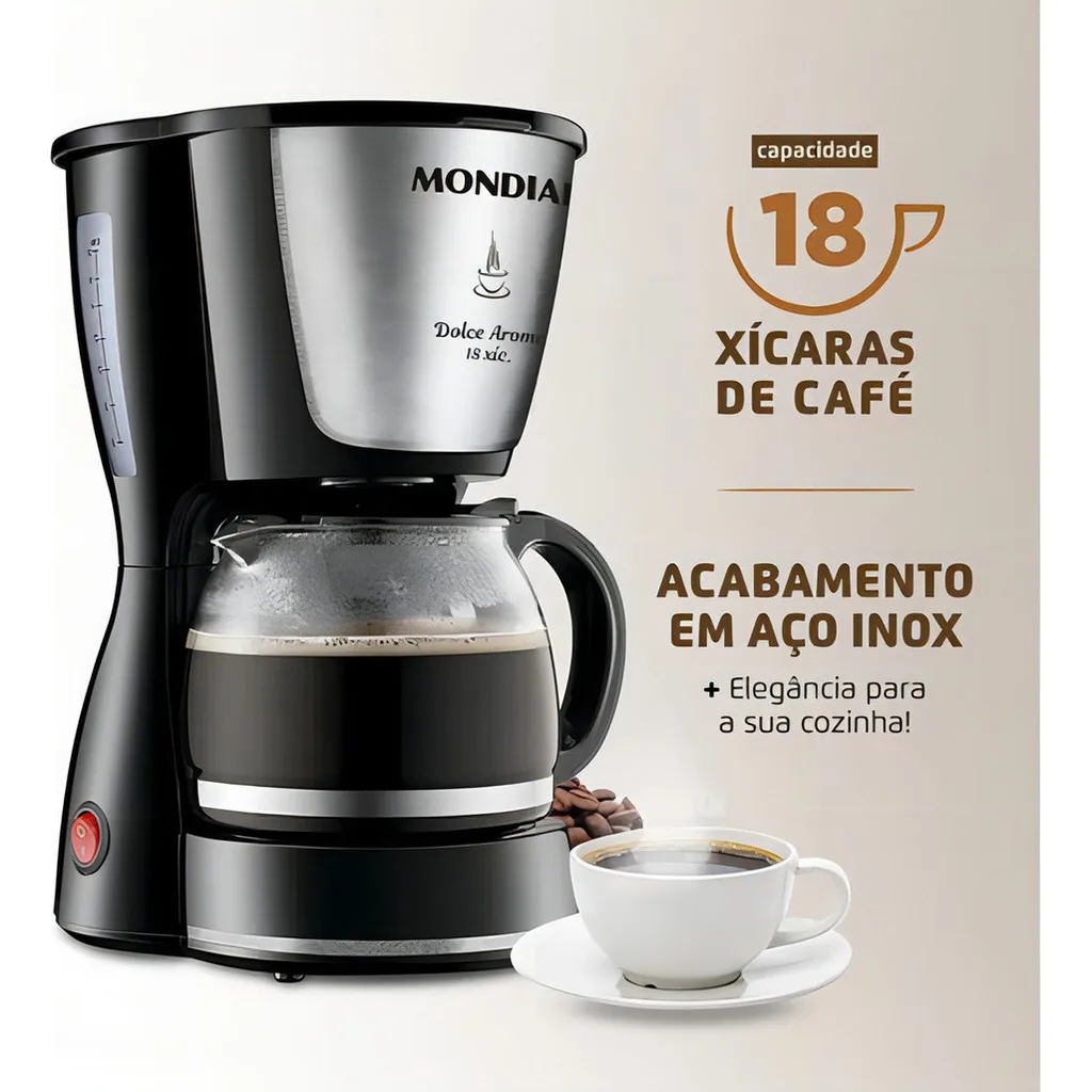 Cafeteira Mondial Dolce Arome 18 Xícaras Filtro Permanente Corta Pingos 127V 2
