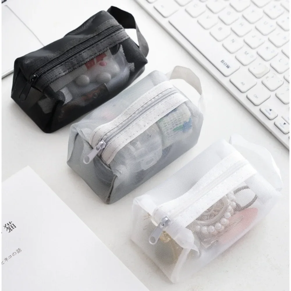 Storage Bag Cosmetic Bag Cosmetic Storage Bag Makeup Bag Cosmetic Case Product Storage Bag Large Capacity Key Bags Transparent Cosmetic Bag Square Mesh Storage Pouch Mini Zipper Coin Purse Mini Wash Bag Stationery Case