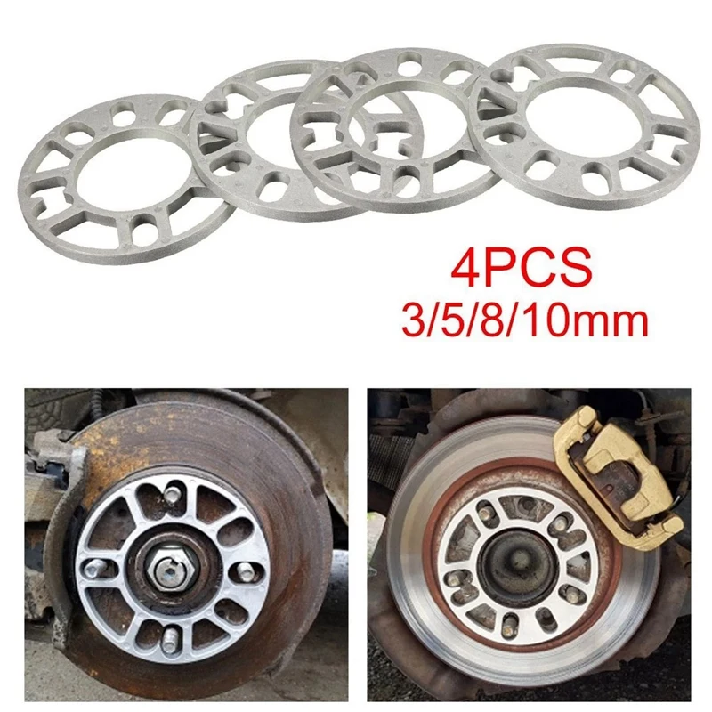 8Pcs Aluminum Wheel Spacers Shims Plate Auto Wheel Spacers 5Mm Stud For 4X100 4X114.3 5X100 5X108 5X114.3 5X120