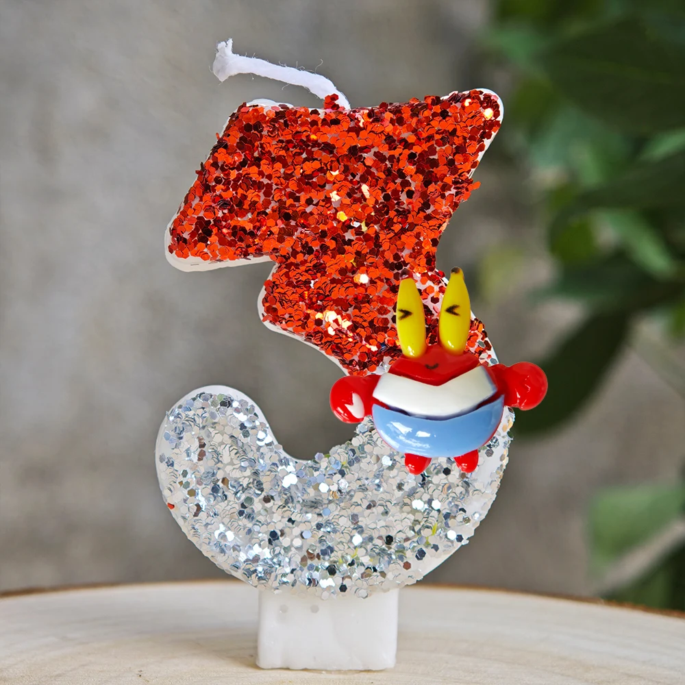 Spongebob Kerze Nummer 0-9 Fußball-Kerze Kuchendekoration Geburtstagsparty für Kinder Babyparty Deko Geschenk – Detail 36