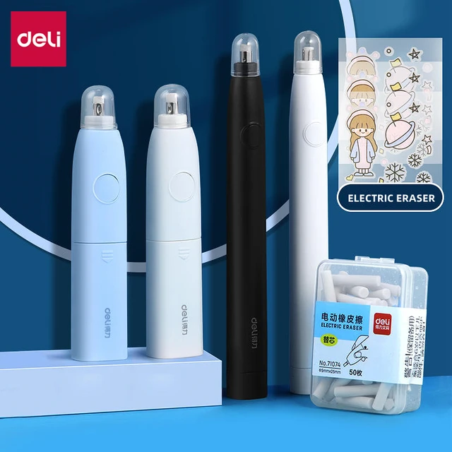 DELI Electric Eraser for Drawing Rubber Electronic Erasers Refills