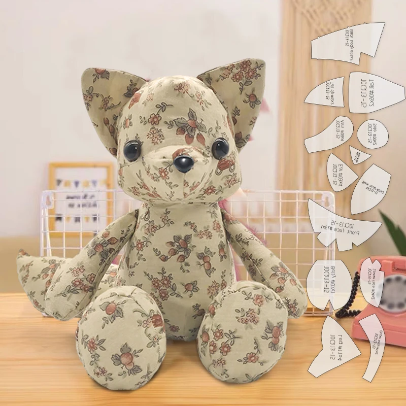 NUBECOM 13pcs Fox Making PET Quilting Templates DIY Fox Shape Pattern Sewing Stencils Handcrafted Decorations Birthday Gifts