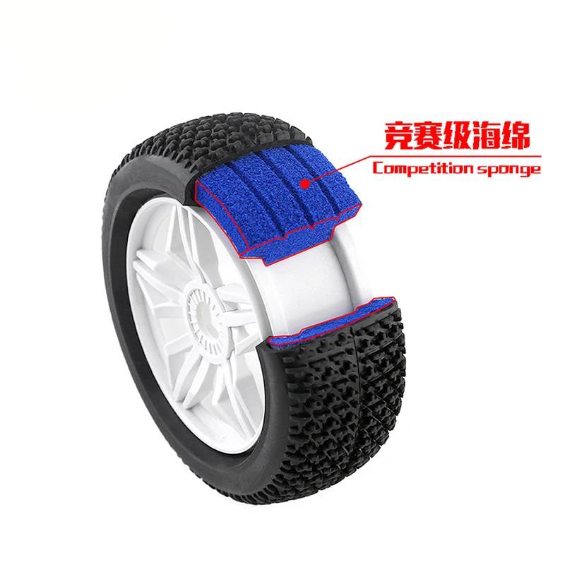 Pneus RC 1/8 buggy tout-terrain bleus avec protection drone transport, adaptés pour véhicules radiocommandés