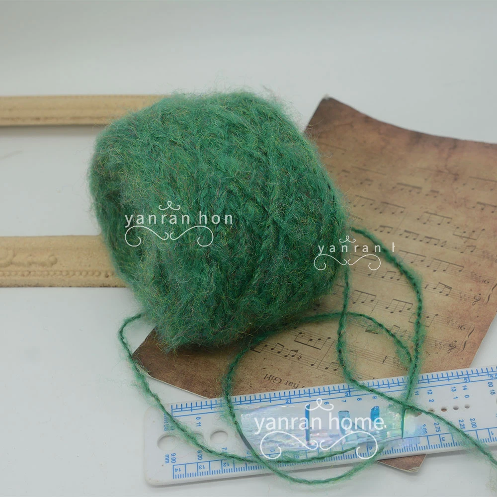 50g Forest Green Christmas Mohair Yarn Hand Wiring Sweater Scarf Paper Knitting Belt Toothbrush Halloween Decor Hand Mixed Yarn