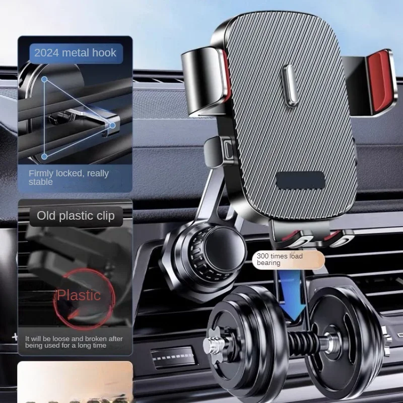 Car Phone Mount 3-Point Support with Stability Hook for 4-7 Smartphone