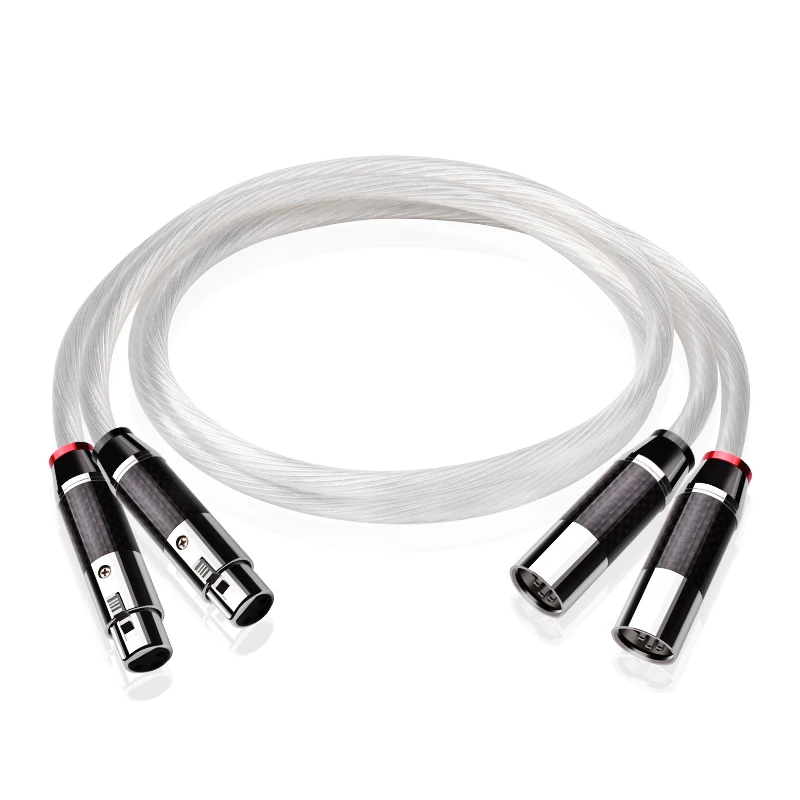 

Hifi 2XLR Cable High Quality OCC Silver-Plated 3 Pin XLR Male to Female Audio Cable With Carbon Fiber XLR Plug cable