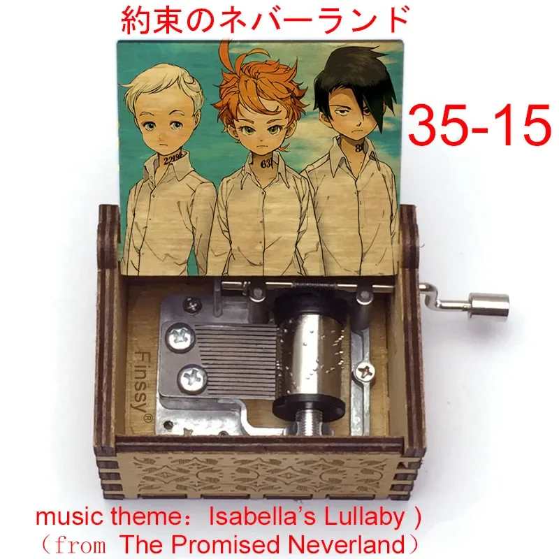 Anime The Promised Neverland Music Box Color Print Wooden Isabella's Lullaby Music Anime Fans Gift Party Casket Decoration