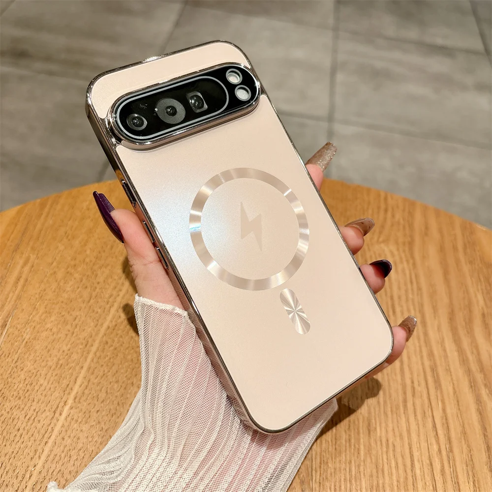 Titanium Metallic Luxury Matte Magnetic Case with Lens Protection Cover
