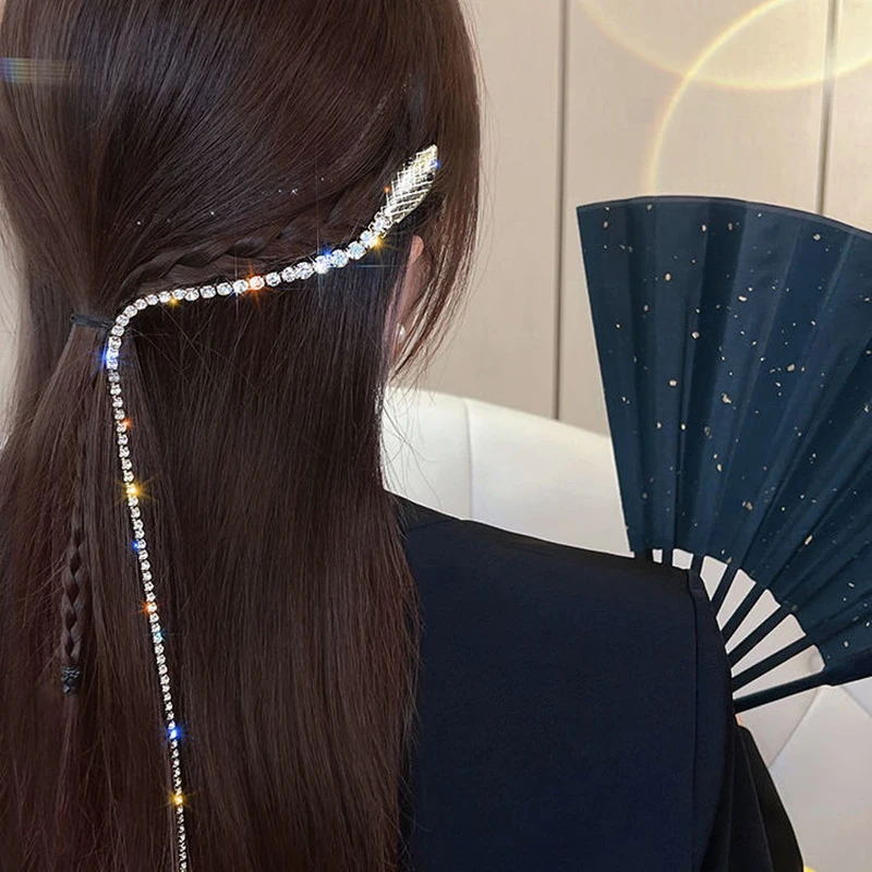 

Punk Tassel Hair Clips Silver Decorative Hair Clips for Women Girls Wedding Party Nightclub Party Daily Headwea