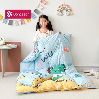 Macdeson-Couverture de couchage en duvet d'oie dinosaure pour enfants, 100% duvet d'oie, couverture de qualité A, brocart chaud, jxQuilt 3D, bébé 1