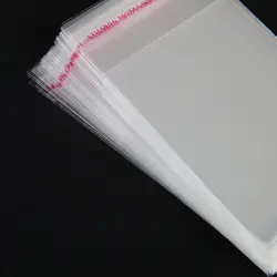 Self - Sealing Transparent Plastic Gift Bags for Jewelry, Candy, and Cookies (WHITE)