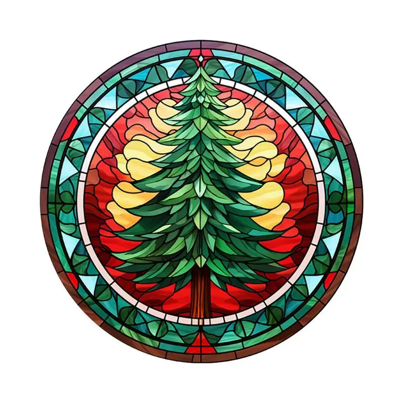 

Christmas Window Clings Christmas Colorful Pine Tree Stickers Window Glass Winter Static Window Clings Home Party Decoration