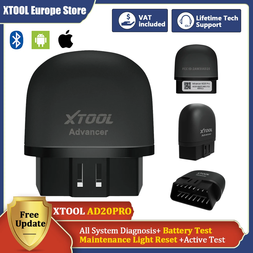 Xtool Advancer Ad20Pro Scanner Obd2 Sistema Completo Strumento Di Scansione Diagnostica Automobilistica Lettore Di Codici Di Prova Della Batteria Dell