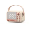 Bluetooth Alarm Clock Speaker S11 New Handheld Retro Style Desktop Alarm Clock European Speaker Pink 6