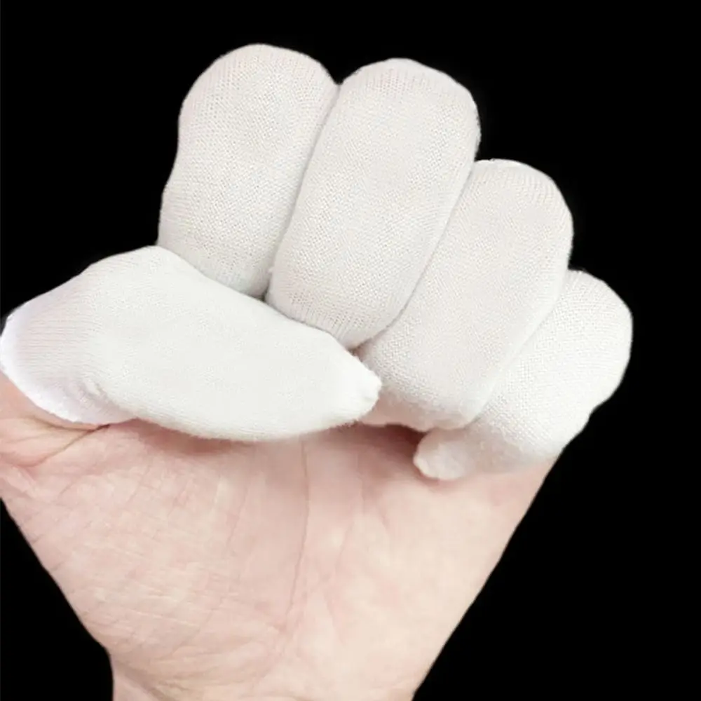 100PCS White Cotton Finger Cots Disposable Sweat Absorption Fingers Protective Gloves Thickening Extension Finger Covers Work