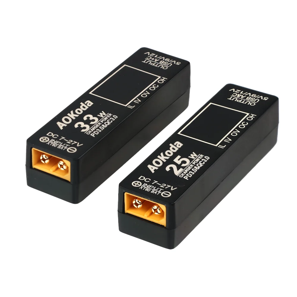 AOKoda XT60 zu PD3.0 Lipo-Akkuladegerät mit Schutzfunktion 25W 33W für Smartphone Tablet PC DIY RC-Modellteile