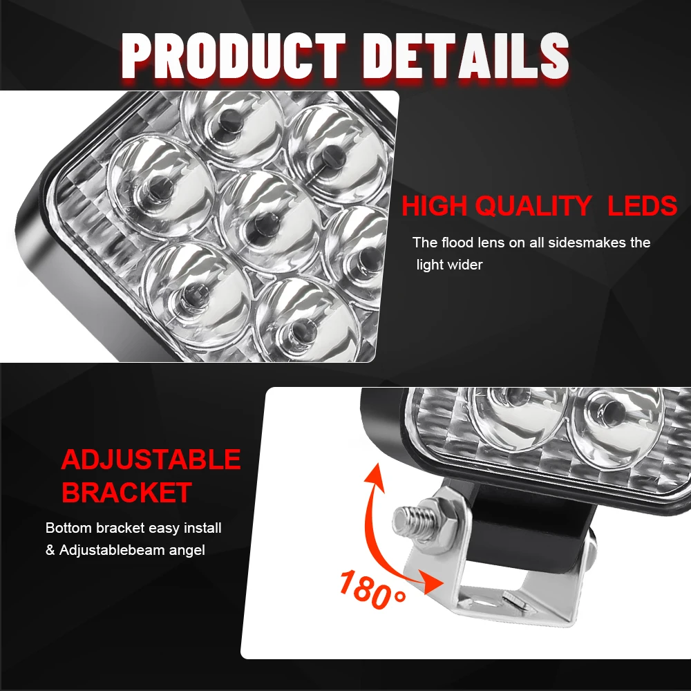 Super Brightness 12V 24V 63W High Luminous off-Road LED Headlight LED Fog  Light DRL LED Work Light Auto Lamps Car LED Focos LED 4X4 - China Focos LED  4X4, LED Work Lamps