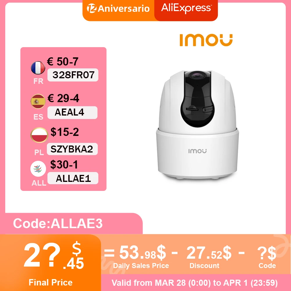 Dahua Imou TA22 Ranger 2C 2MP Home Wifi 360 Camera Human Detection Night Vision Baby Security Surveillance Wireless ip |