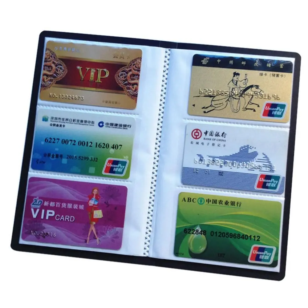 Leather 40/120/180/240/300 Cards ID Credit Card Holder Book Case Organizer Business  Cards ID Credit Card Holder Case 2