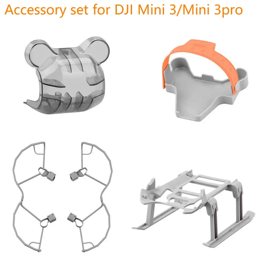 Accessories Kit For DJI Mini 3 Pro Lens Cap propeller guard Foldable Extension Support Legs Holder Landing Gear Mini 3 Combo
