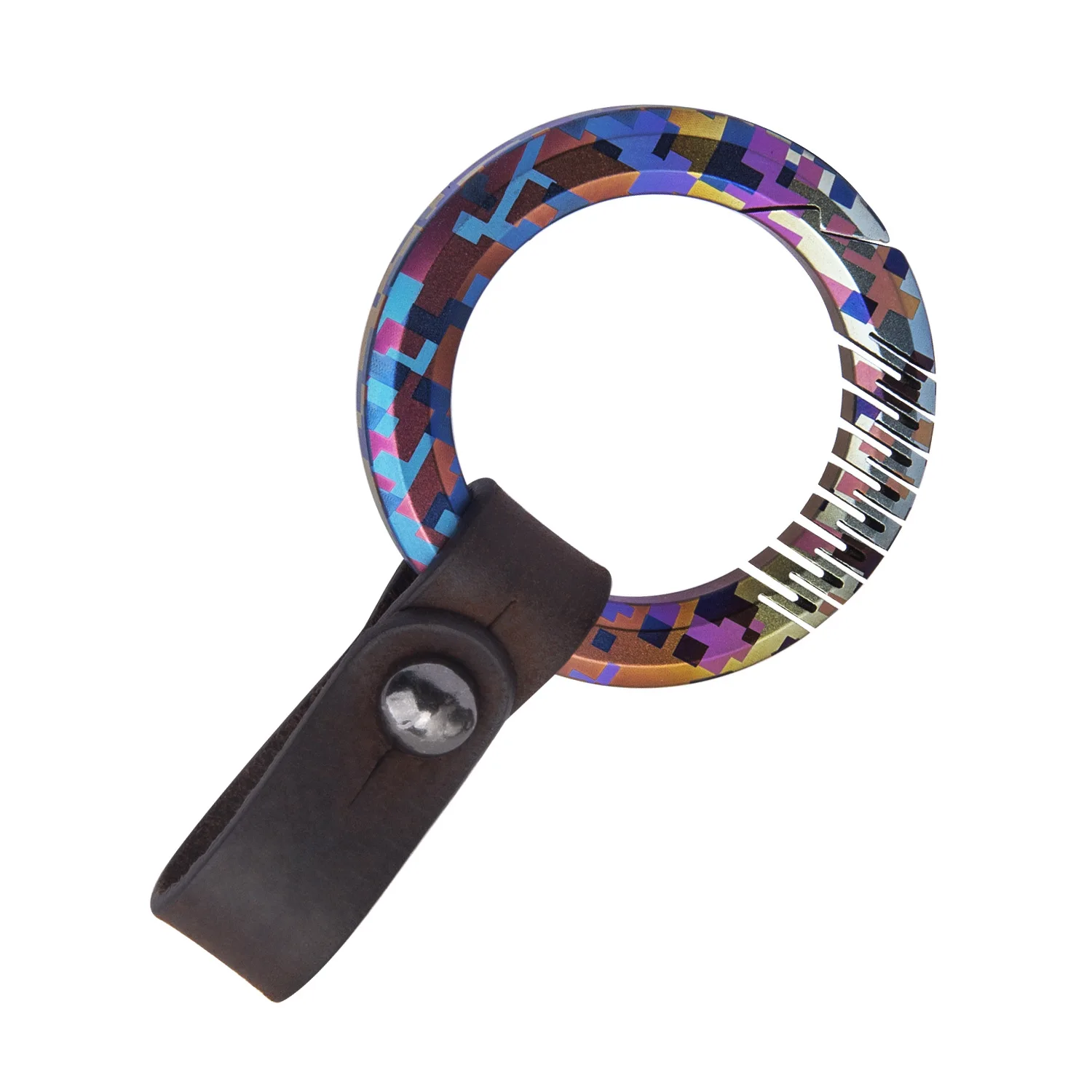 Titanium Alloy Metal Men's Key Chain Light welterweight Waist Hanging Mad Cowhide Car keychain key Ring Universal Key Pendant