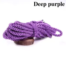 Luxurious Twisted Satin Cord for DIY Crafts & Home Decor - 5mm Braided Decorative Rope (Deep purple)
