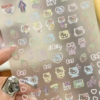 1 sheet Fluorescent hellokitty nail sticker embossed Japanese cartoon girl heart Hello Kitty pen holder cup decoration sticker 2