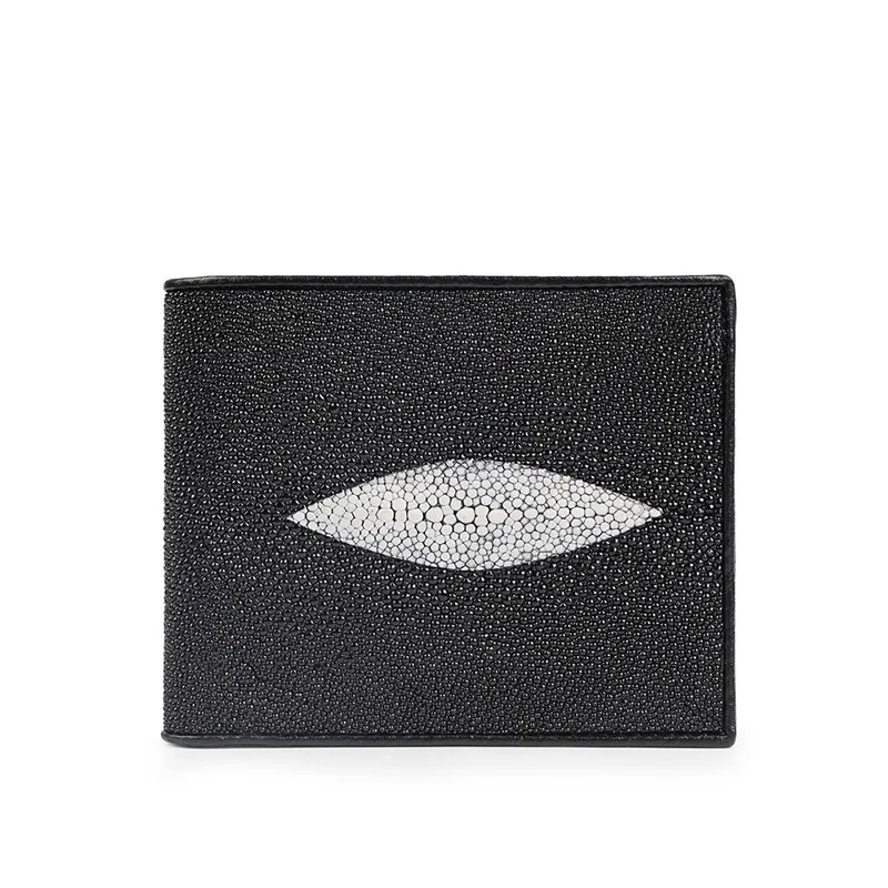 

2022 New Luxury Pearl Fish Skin Men's Short Wallet Ultra-thin Genuine Leather Women's Wallet Fashion Stingray Skin Lady Purse 45