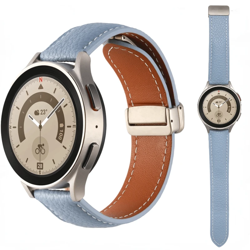 Leather Strap For Samsung Galaxy Watch 6/4/5 6/4 Classic Huawei Watch 4-3/GT3 Magnetic Band Amazfit GTR4/GTS4 Belt For 20mm 22mm