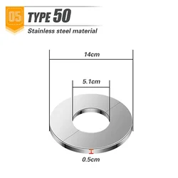 Chrome Finish Stainless Steel Shower Faucet Escutcheon Plate - Decorative Self - Adhesive Wall Cover (Style E)