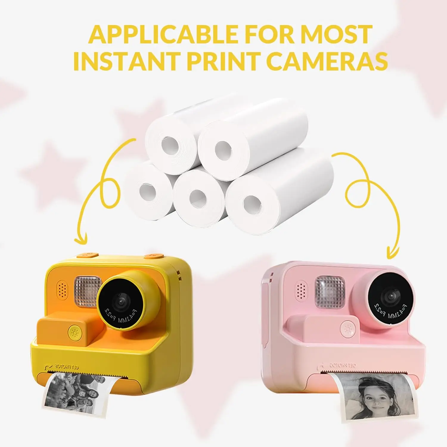 Kids Instant Camera Refill Print Paper-Photo Print Thermal Paper Compatible with Most Camera Instant Print,2.2 x1 Inch,White