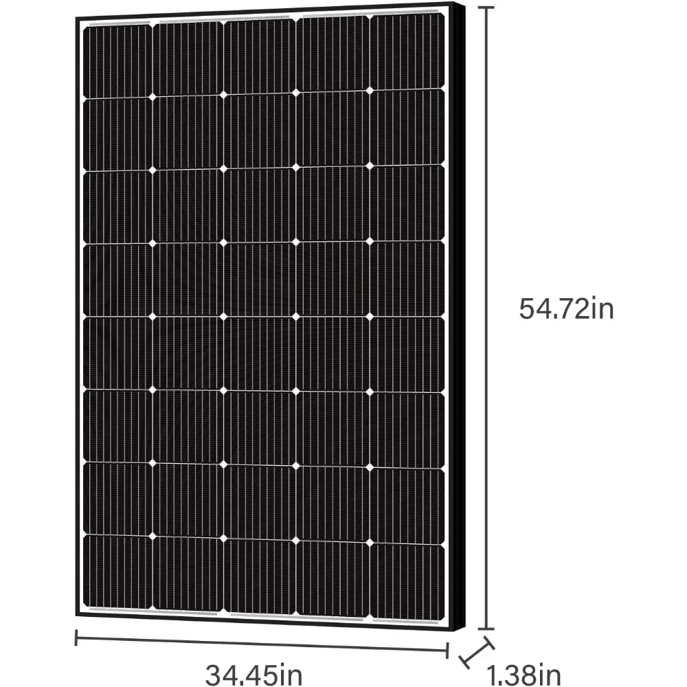 250W Solar Panel Monocrystalline for 12V 24V Norminal System with High-Efficiency Voltage Boost 15V Cells Works Best 250 Watts