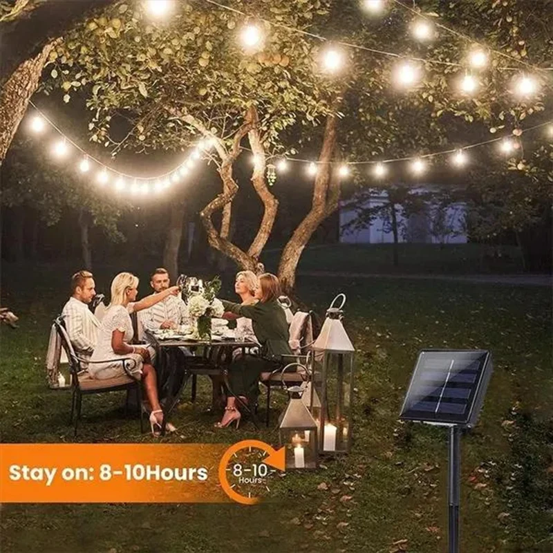 Description Picture 2 of itemOutdoor Solar String Lights LED IP65 Waterproof Edison Bulb Retro Vintage Christmas Garland Garden Party Decoration Fairy Lamp