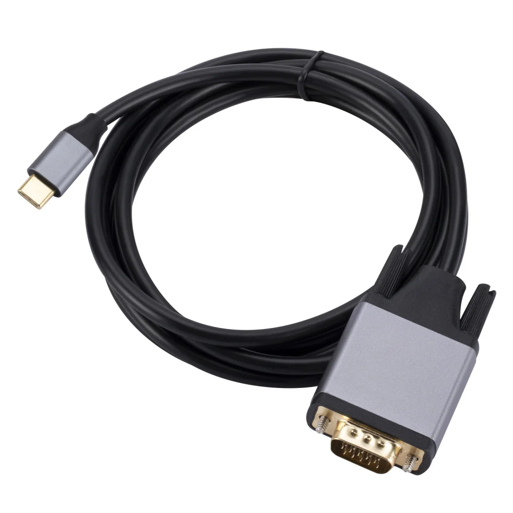 USB-C To VGA Cable Type C To VGA Converter Adapter Cable for Projection Screen Playback Laptop, hdmi to vga adapter cable