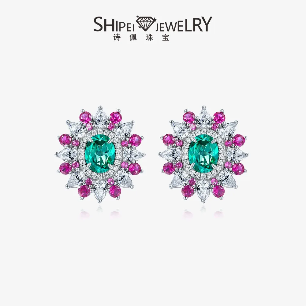 

Серьги из серебра 925 пробы в форме яйца, 1 карат