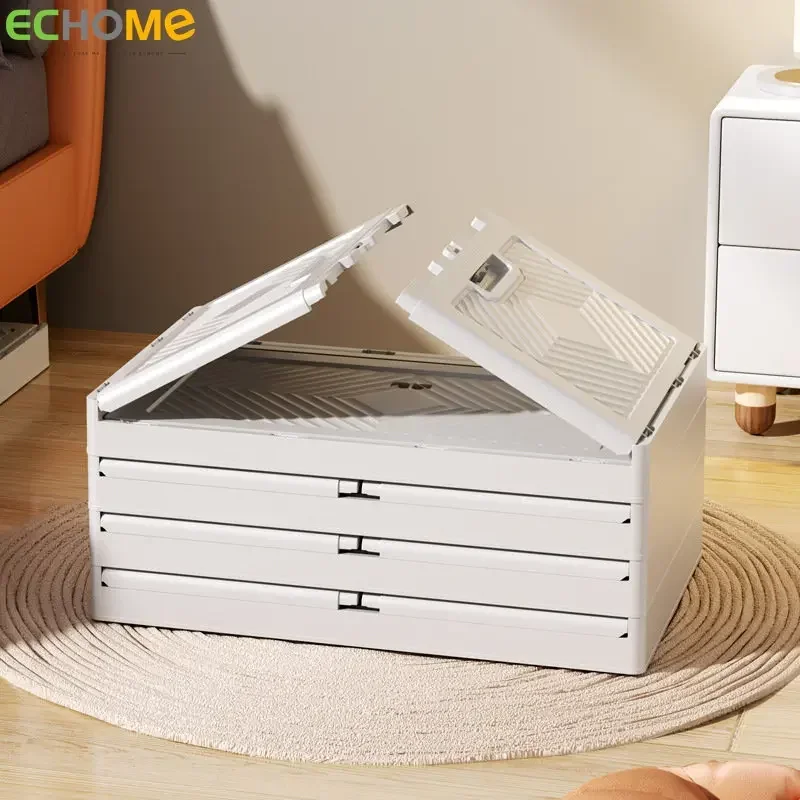 Elegante organizador de armario, caja de almacenamiento sin olor, capacidad  apilable, caja de almacenamiento con ventana transparente de ropa,  organizador de armario - AliExpress