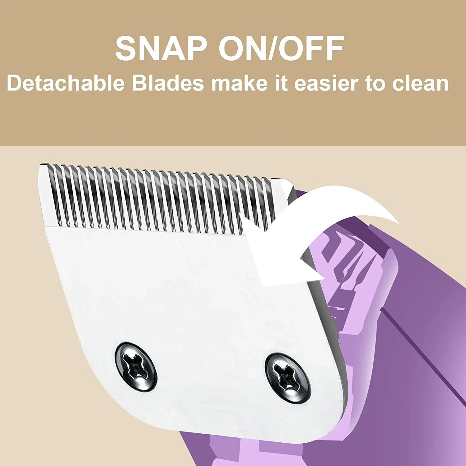 Pet Dog Grooming Clipper Ceramic Blade Compatible with Andis Size 50 Cut Length 1/125"(0.2mm) Oster A5 Wahl KM