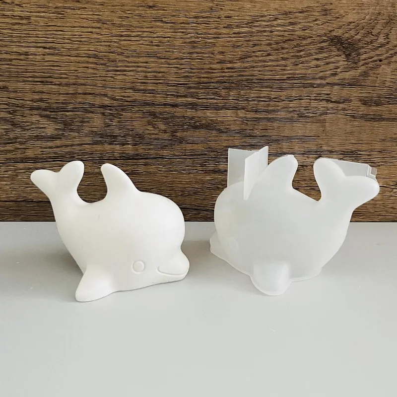 Cute Dolphin Mould Ocean Animal Dolphin Deocration Silicone Mold Epoxy Resin Cement Concrete Mold Home Decoration