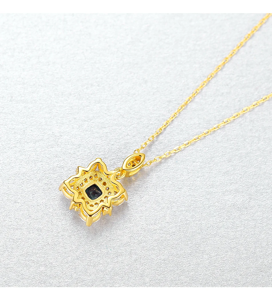 Breloques topaze pendentif colliers pour femmes mariage fiançailles Fine argent Sterling CZ fleur Kolye_voghion.com