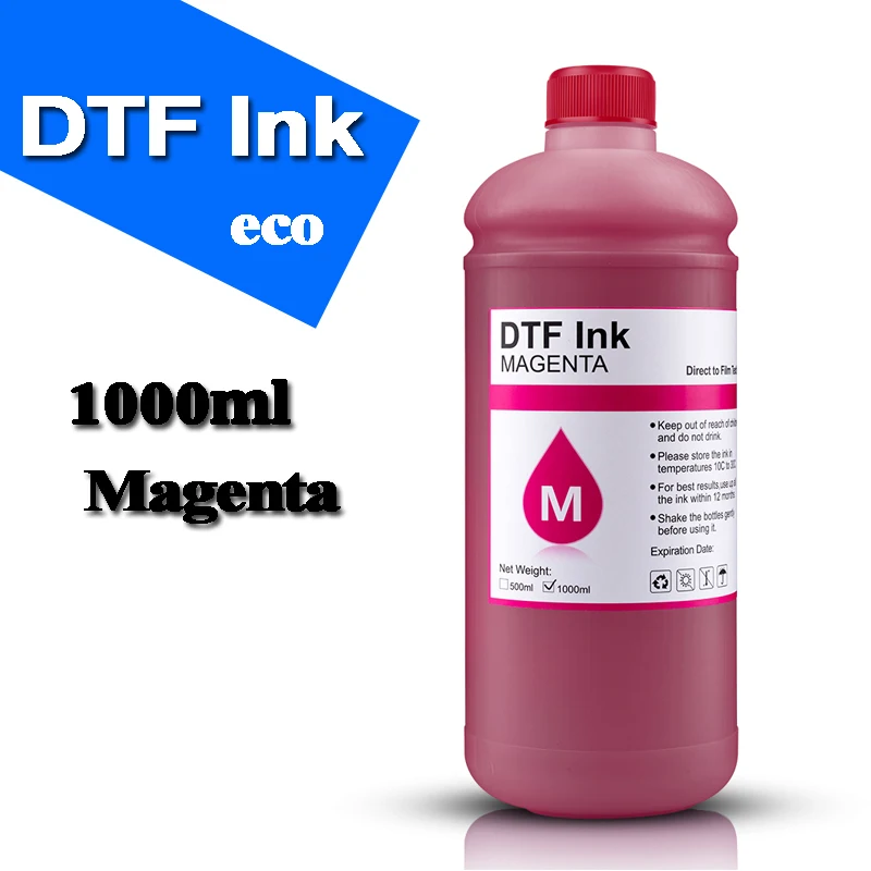 Eco Dtf Tinta para Filme de Transferência Direta Adequado para L1800 L805 1390 I3200 Dx5 Xp600 Série Dtf Impressora bk c m y wh Cor Disponível 1000ml - Imagem 2