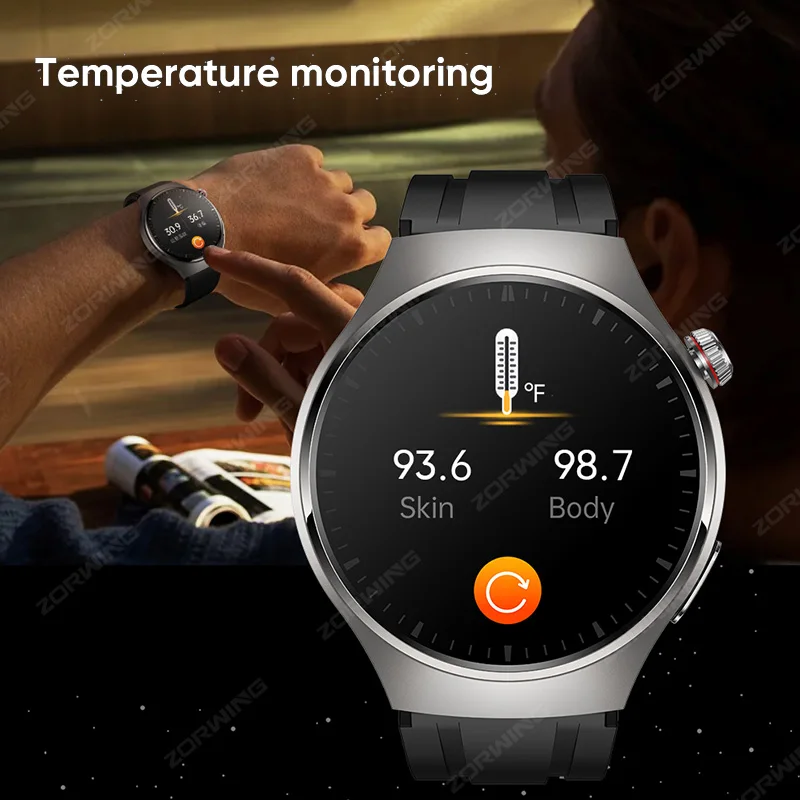 Ppg e Ecg Relógio Inteligente Pro para Homens 143 Tela Amoled Freqüência Cardíaca Temperatura Corporal Pressão Arterial Smartver Novo 2024 Mt200 - Image 2