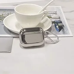 Silver Electroplate Earphone Case with Keychain Box, Protective TPU Cover (For AirPod pro)