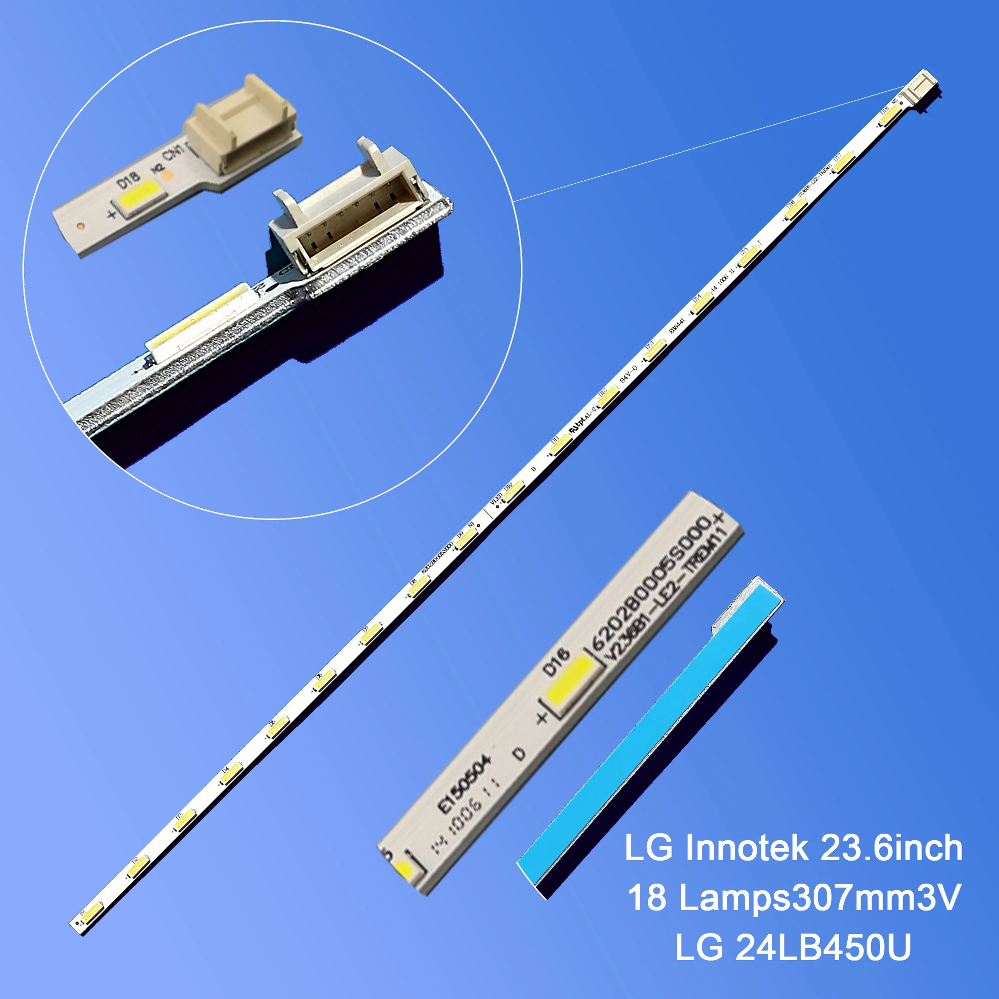 Striscia Di Retroilluminazione A Led Da 20 Pezzi 18 Lampada Per Lg 23.6 Pollici 24 Mt45D 22 Ma31D 24 Mt47D 24 Mt40D 24 E510E V236B1-Le2-Trem11 24 Lb45