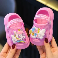 Summer Aged 0-4 Children Slippers Cute Cartoon Pony Baby Sandals For Girls Flip Flops Non-Slip Toddler Home Kids Garden Shoes 1