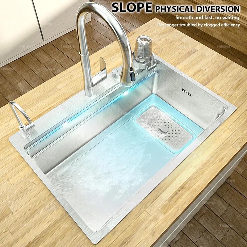 Kitchen Stainless Steel Large Sink Multifunctional Kitchen Sink Cleaning Ingredients and Cutlery