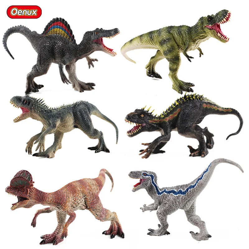Oenux Jurassic Dinosauri Brinquedo Simulazione Indominus Rex Spinosaurus Action Figures Pvc Collection Toy Regalo Per Bambini